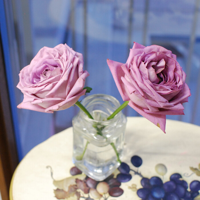 水色バラ10本のプリザーブドフラワー加工